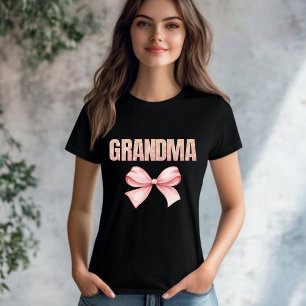 Eerste keer oma roze linten boog Nana T-shirt