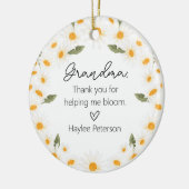 Eerste keer oma zwangerschapsaankondiging Daisy Keramisch Ornament (Links)