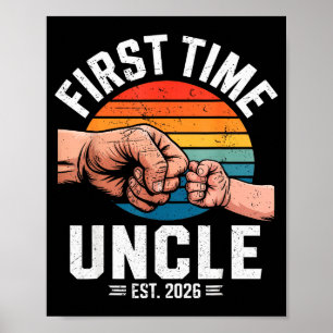 Eerste keer Oom Geschat 2026 Baby Aankondiging Gew Poster