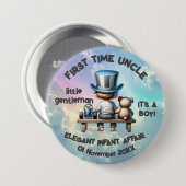 Eerste keer oom - Het is een jongen | Ronde Button 7,6 Cm (Voorkant /achterkant)