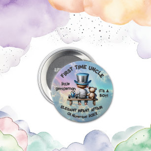 Eerste keer oom - Het is een jongen Ronde Button 7,6 Cm