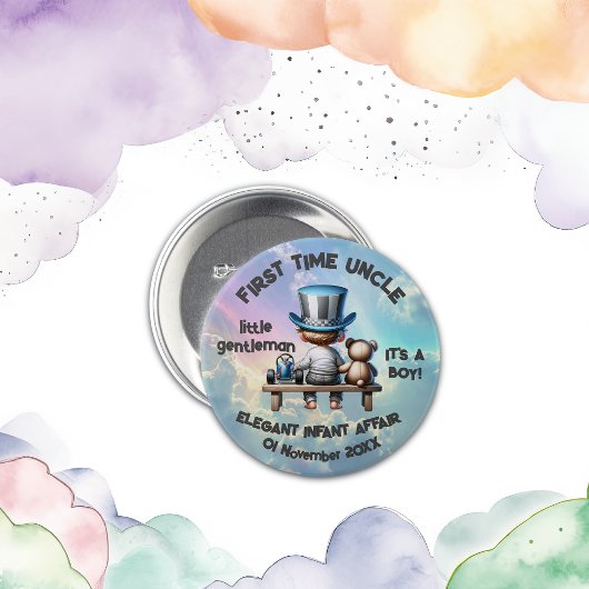 Eerste keer oom - Het is een jongen | Ronde Button 7,6 Cm