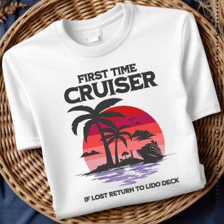 Eerste keer op cruise Als je verdwaald bent, terug T-shirt