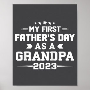 Eerste keer opa 2023 Nieuwe grootvader vaders D Poster