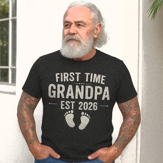 Eerste keer opa Est. 2026 | Nieuwe grootouder T-shirt
