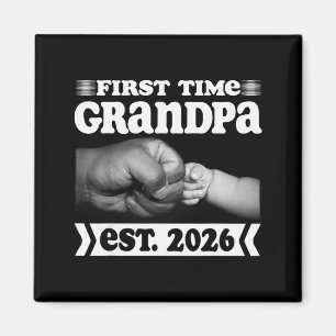 Eerste keer opa nieuwe vader Est 2026 T-shirt vade Magneet