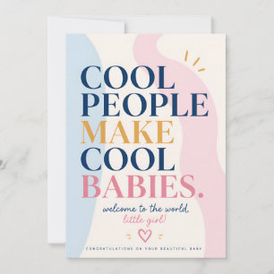 Eerste keer ouders Cool People Make Cool Babies Bedankkaart