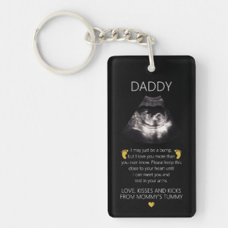 Eerste keer papa echografie zwangerschap aankondig sleutelhanger