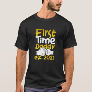 Eerste keer papa EST 2021 Toekomstige vaderdag T-shirt