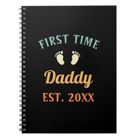 Eerste keer papa Fatherhood Vaderdag Notitieboek (Voorkant)