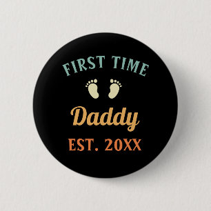 Eerste keer papa Fatherhood Vaderdag Ronde Button 5,7 Cm