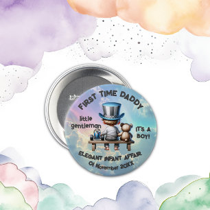 Eerste keer papa - Het is een jongen Ronde Button 7,6 Cm