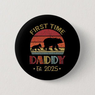 Eerste keer papa nieuwe papa est 2025 Vaderdag jon Ronde Button 5,7 Cm