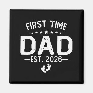 Eerste keer papa Nieuwe papa Est 2026 T-shirt Vade Magneet