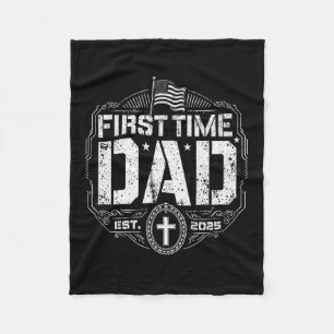 Eerste keer papa vanaf 2025 - Patriottisch christe Fleece Deken