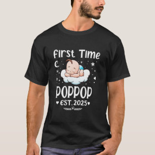 Eerste keer Poppop EST 2025 Schattigee moeders vad T-shirt