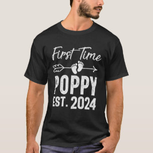 Eerste keer Poppy Est 2024 Vaderdag gepromoveerd n T-shirt
