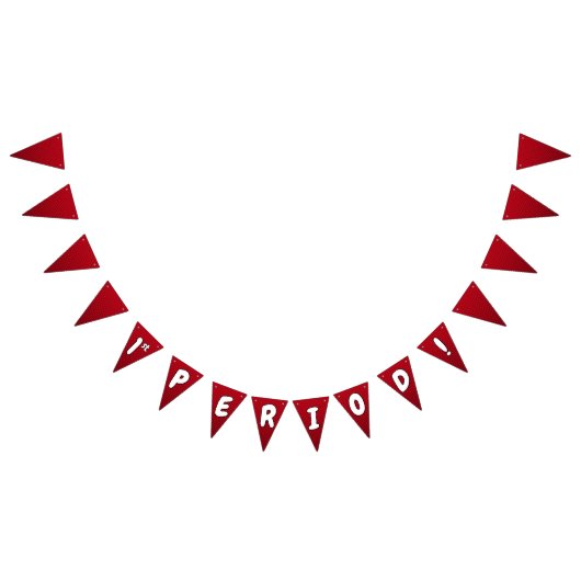 Eerste keer Rode Witte Stomme Bubble Tekst Vlaggetjes (Alle)