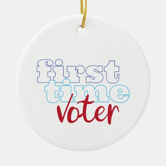 Eerste keer stemmer keramisch ornament (Voorkant)