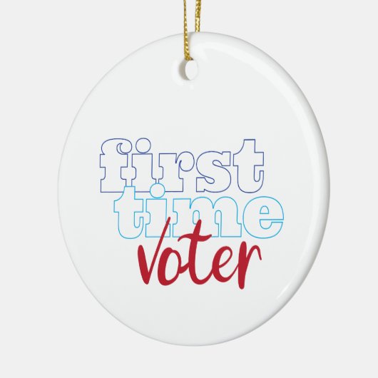 Eerste keer stemmer keramisch ornament (Links)
