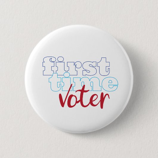 Eerste keer stemmer ronde button 5,7 cm (Voorkant)