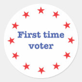 Eerste keer stemmer ronde sticker (Voorkant)