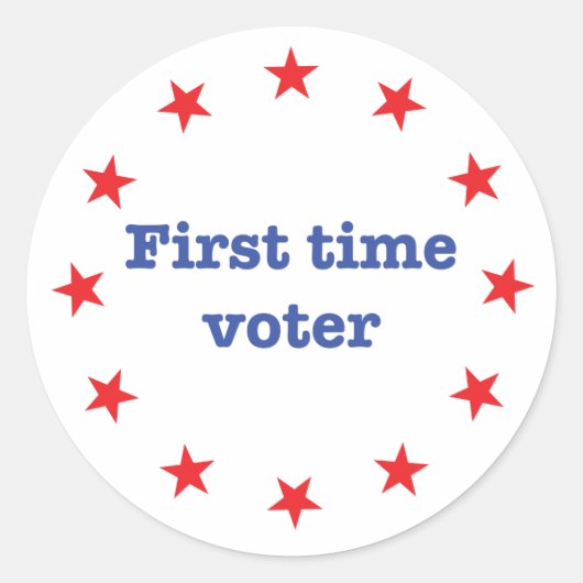 Eerste keer stemmer ronde sticker (Voorkant)