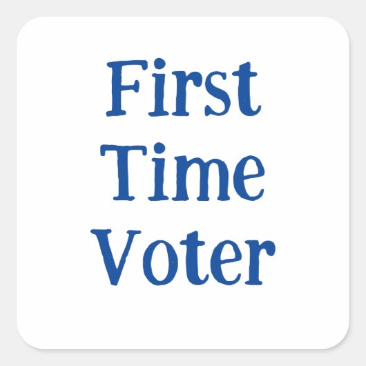 Eerste keer stemmer vierkante sticker (Voorkant)