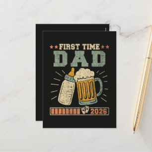 Eerste keer vader 2026 Verwacht baby grappig Feestdagenkaart
