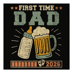Eerste keer vader 2026 Verwacht baby grappig Perfect Poster