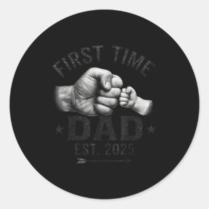 Eerste keer vader est 2025 Vuiststoot Nieuwe vader Ronde Sticker
