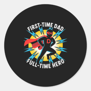 Eerste keer vader fulltime held grafisch trotse va ronde sticker