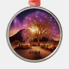 Eerste kerst 2024 metalen ornament