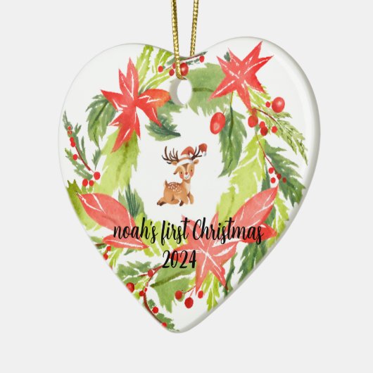Eerste Kerst aangepaste baby naam ornamenten (Links)