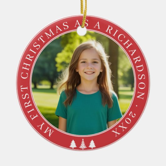 Eerste kerst adoptie keramisch ornament (Voorkant)