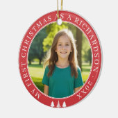 Eerste kerst adoptie keramisch ornament (Links)