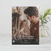 Eerste kerst als aangepaste foto voor ouders feestdagenkaart (Staand voorkant)