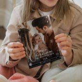 Eerste kerst als aangepaste foto voor ouders feestdagenkaart