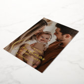 Eerste kerst als aangepaste foto voor ouders folie feestdagenkaart (Gedraaid)