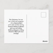 Eerste kerst als Big Brother foto Briefkaart (Achterkant)