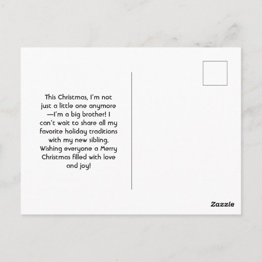 Eerste kerst als Big Brother foto Briefkaart (Achterkant)