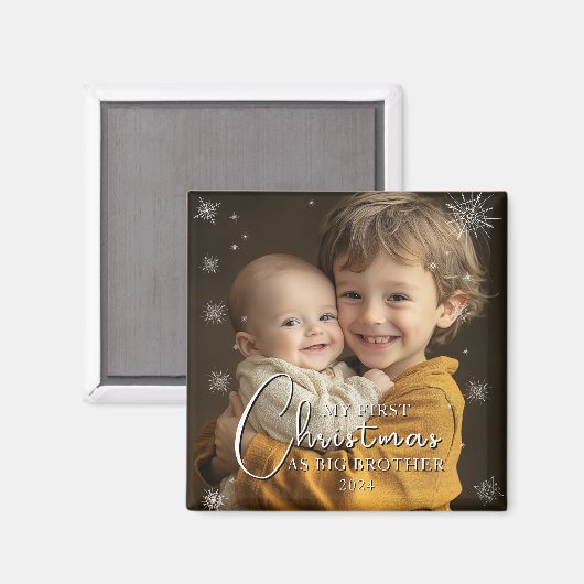 Eerste kerst als Big Brother foto Magneet (Voorkant / Achterkant)