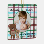 Eerste kerst als Big Brother gepersonaliseerde fot Keramisch Ornament (Rechts)