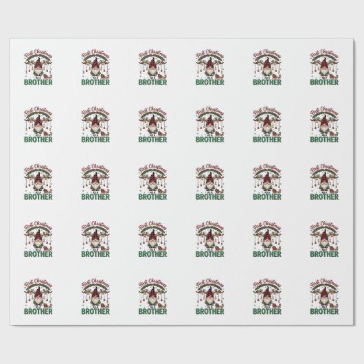 Eerste kerst als broeder kabouter rendier slee cadeaupapier (Vlak)