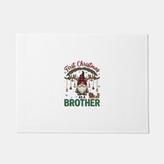 Eerste kerst als broeder kabouter rendier slee deurmat (Voorkant)