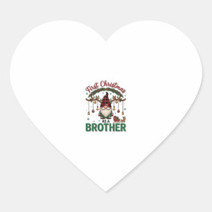 Eerste kerst als broeder kabouter rendier slee hart sticker