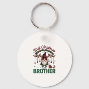 Eerste kerst als broeder kabouter rendier slee sleutelhanger