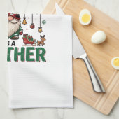 Eerste kerst als broeder kabouter rendier slee theedoek (Quarter Fold)