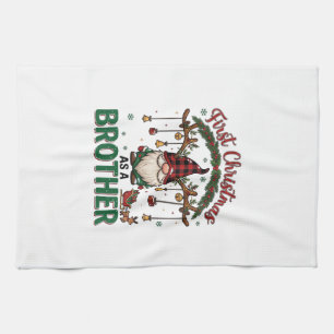 Eerste kerst als broeder kabouter rendier slee theedoek