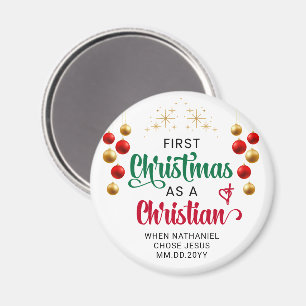 EERSTE KERST ALS CHRISTELIJKE nieuwe gelovige Magneet